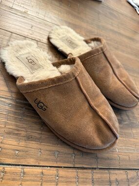 UGG Chestnut Suede Shearling Mule